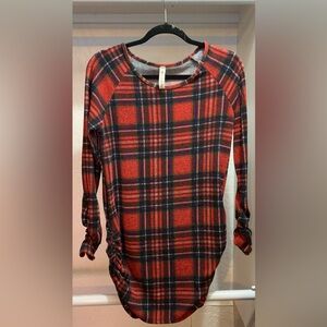 Vanilla Bay Red and Black Plaid Top